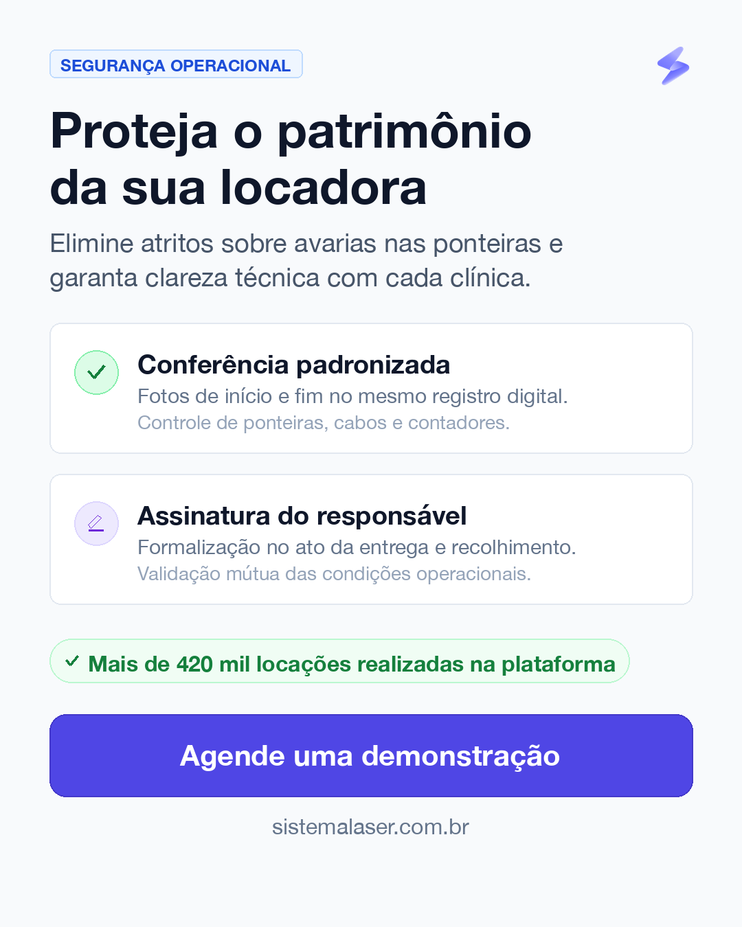 Painel de segurança operacional e proteção patrimonial para locadoras