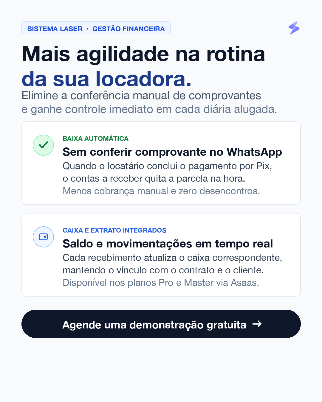 Cartões de benefícios da cobrança integrada com baixa imediata e caixa atualizado