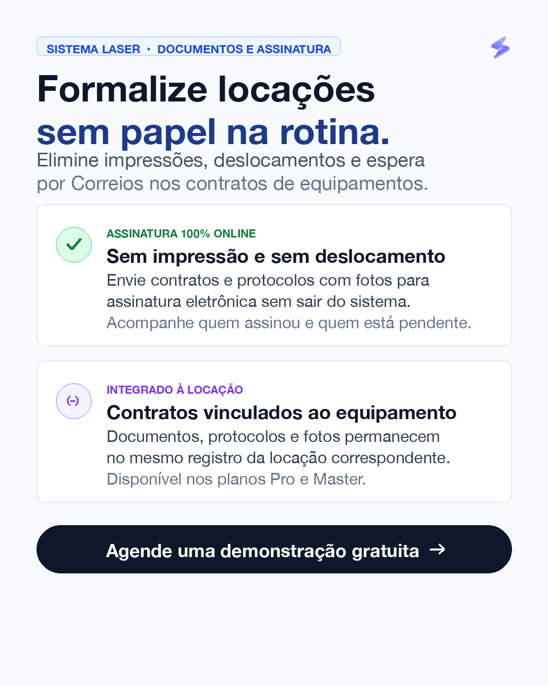 Cartões de benefícios com assinatura online e integração à locação