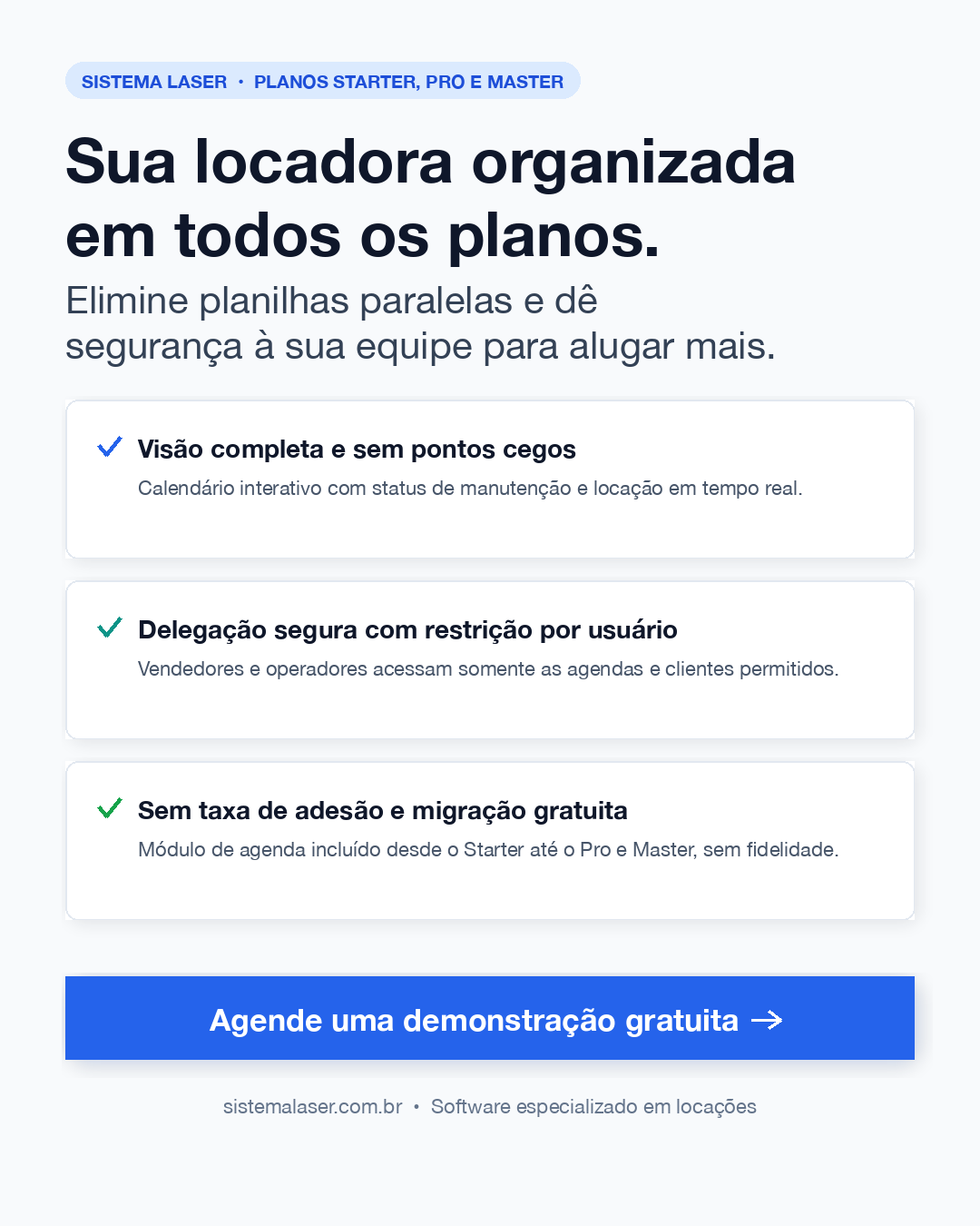 Benefícios do módulo de agenda do Sistema Laser para locadoras
